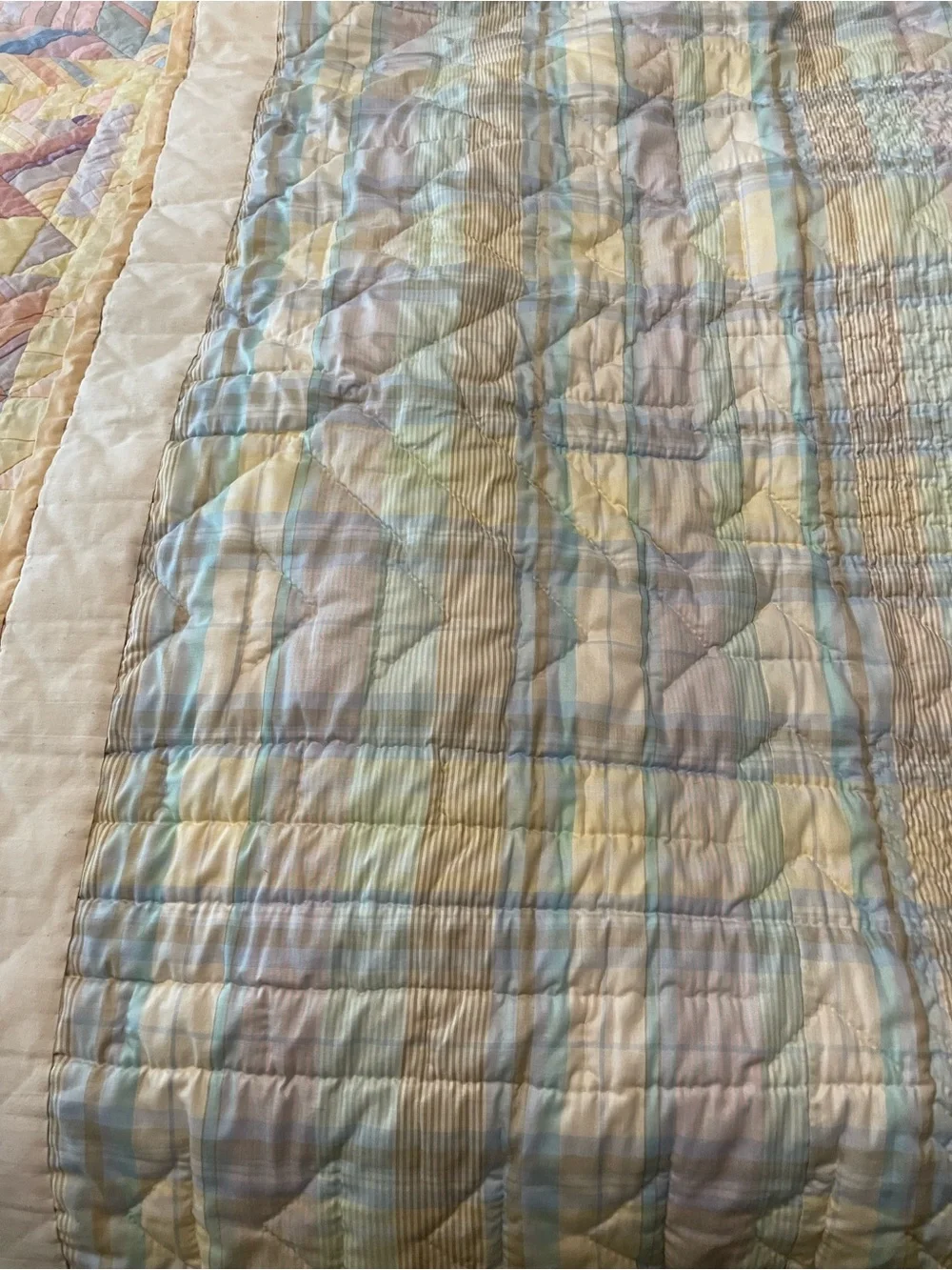 Pastel Patchwork Quilted Throw - Soft Multicolor Pastels